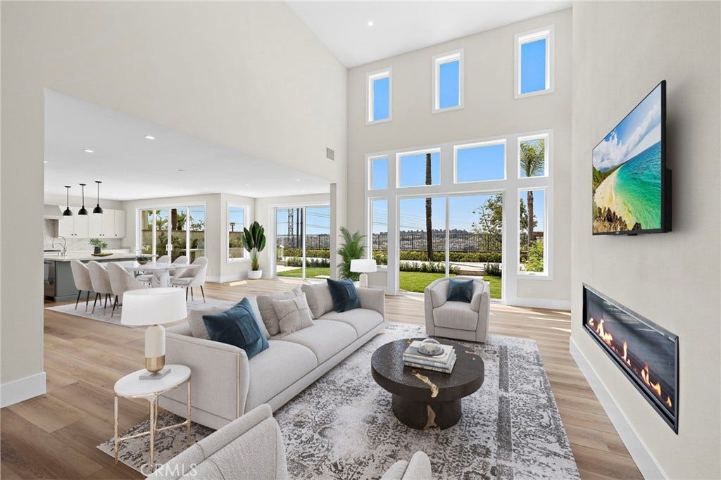 22661 Sweetmeadow, Mission Viejo, CA 92692 Virtually Staged Living Room and Dining Area