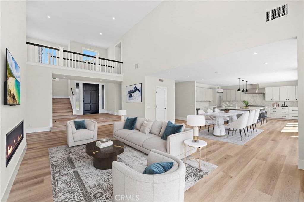 22661 Sweetmeadow, Mission Viejo, CA 92692 Virtually Staged Living Room and Dining Area