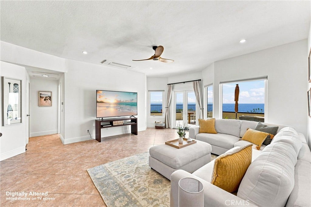 6 Cavalier, Laguna Niguel, CA 92677 Oversized seating, new TV & double-door access to an expansive patio with endless views