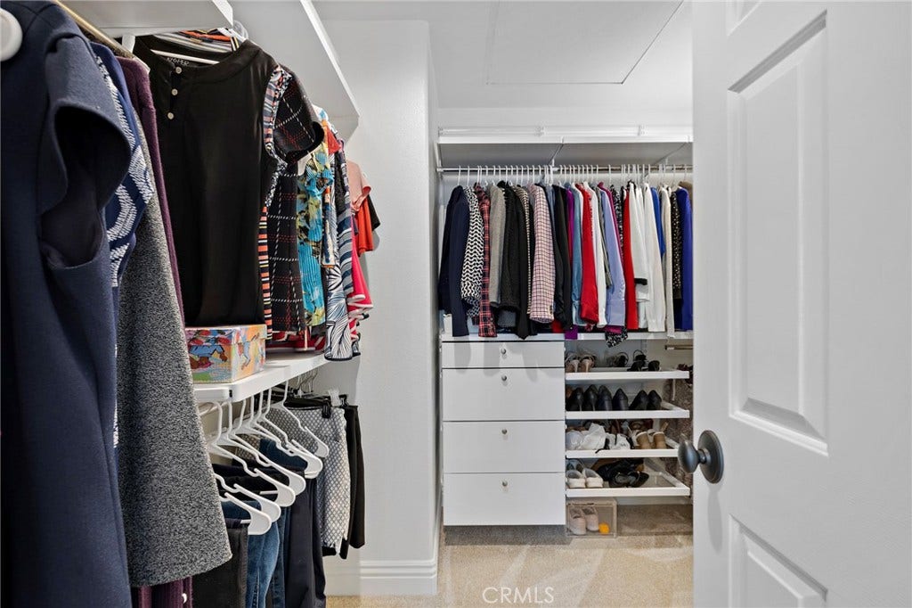 27 Las Cruces, Rancho Santa Margarita, CA 92688 Fantastic walk-in closet with organizers to create more usable space.