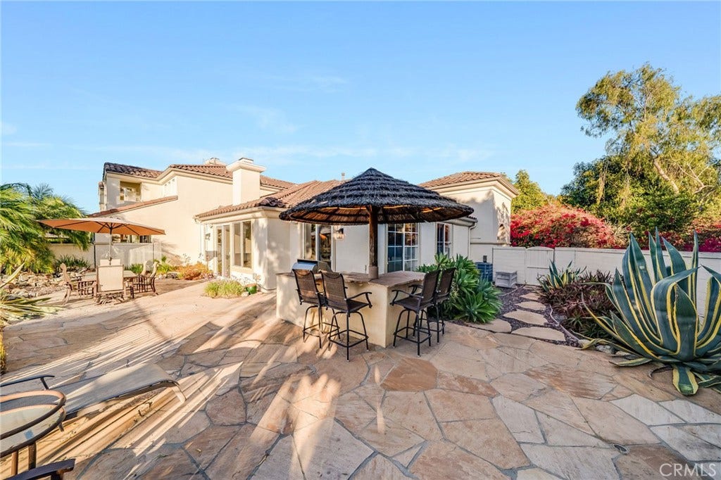 2 Avenida Cristal, San Clemente, CA 92673 Wrap around backyard with flagstone patio and built in BBQ