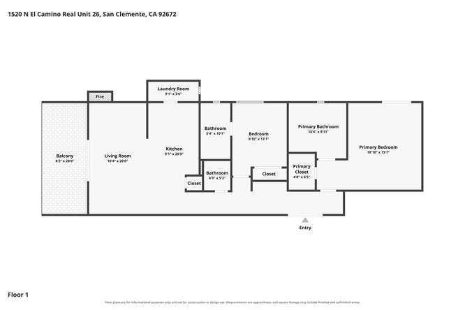 1520 N El Camino Real, #26, San Clemente, CA 92672 Floorplan