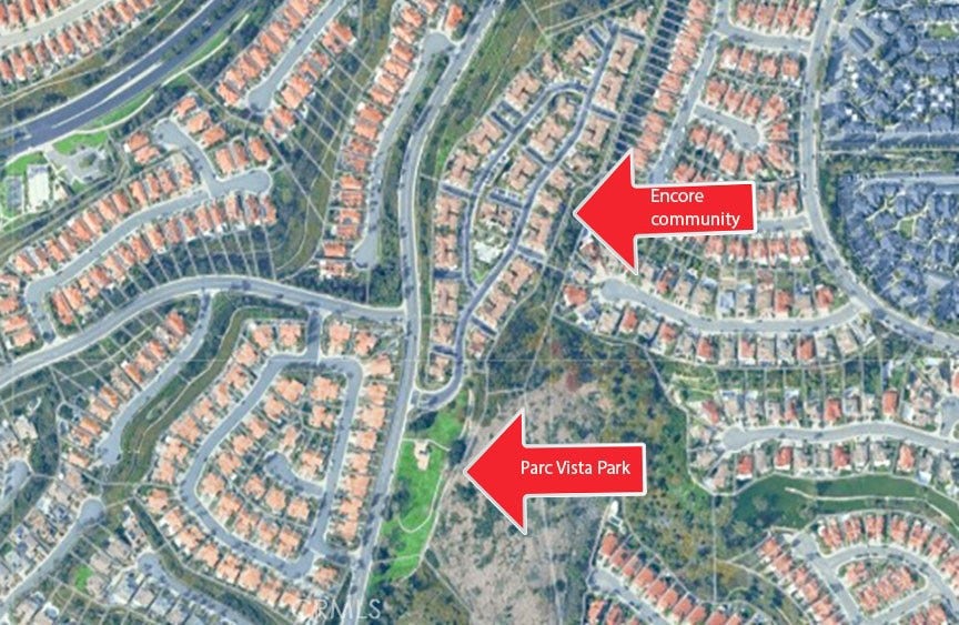 55 Fleurance, Laguna Niguel, CA 92677 Aerial view of the location of Parc Vista park which neighbors the Encore community