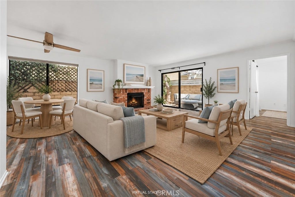 1404 Buena Vista, #1, San Clemente, CA 92672 Living Room - Virtually Staged