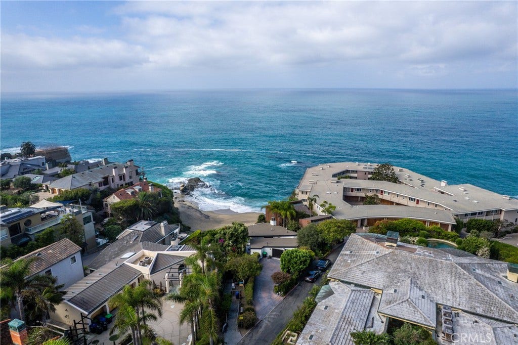 Perfectly perched above the Pacific Ocean.
