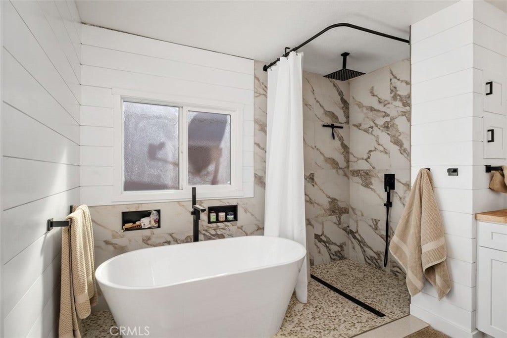 24701 Raymond Way, #135, Lake Forest, CA 92630 Master bathtub with walkin shower