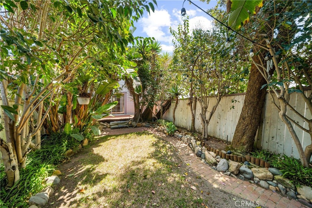 Front yard with mature trees