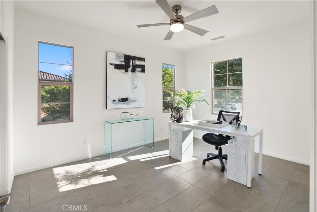 28242 Camino Del Rio, San Juan Capistrano, CA 92675 Secondary bedroom shown as a home office, highlighting the rooms flexibility for work or additional living space.