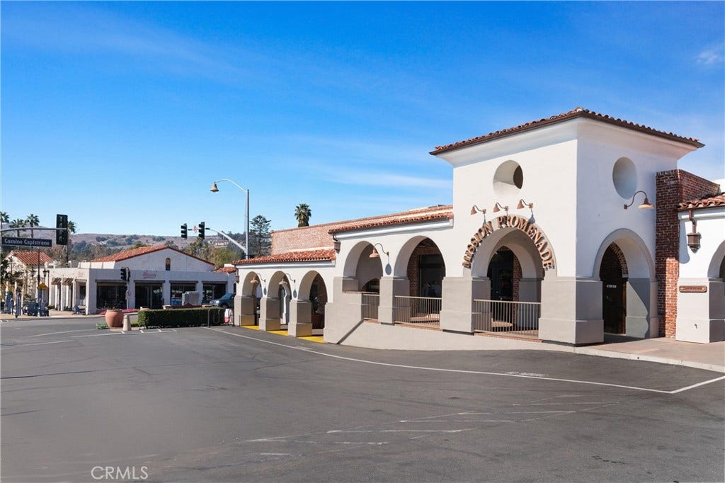 28242 Camino Del Rio, San Juan Capistrano, CA 92675 Mission Promenade in historic downtown San Juan Capistrano, highlighting nearby shopping, dining, and local attractions.