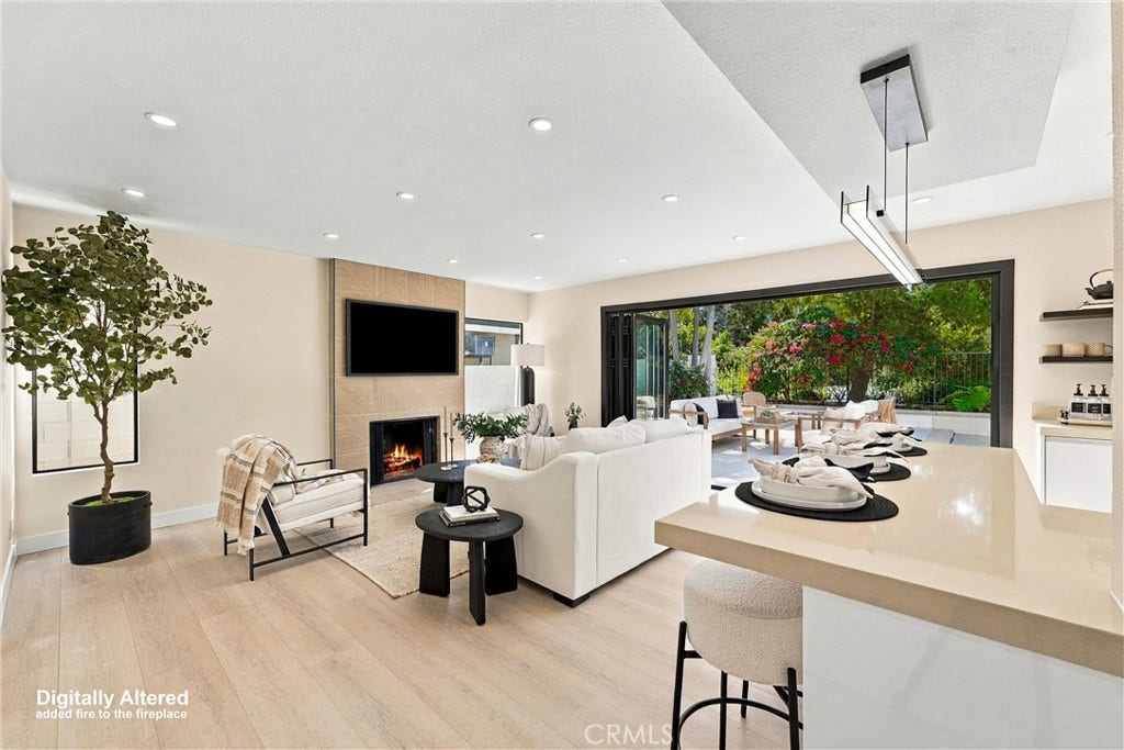 24396 Calle Pequeno, Lake Forest, CA 92630 Family room with wide bi-fold doors to backyard