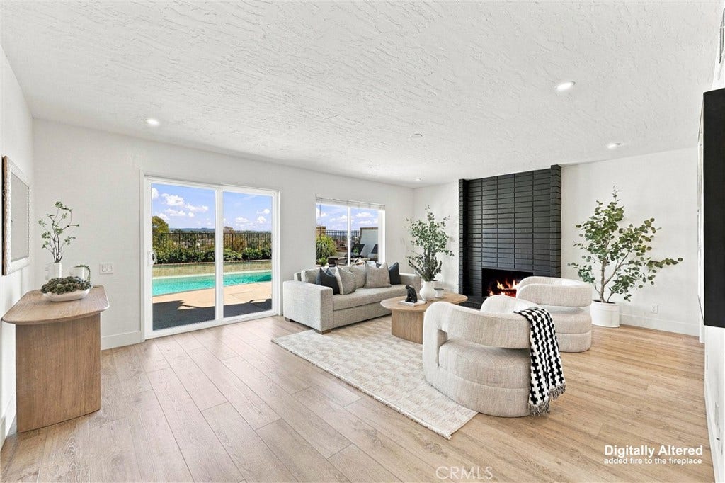 22942 Arija, Mission Viejo, CA 92691 digitally altered - fire in fireplace