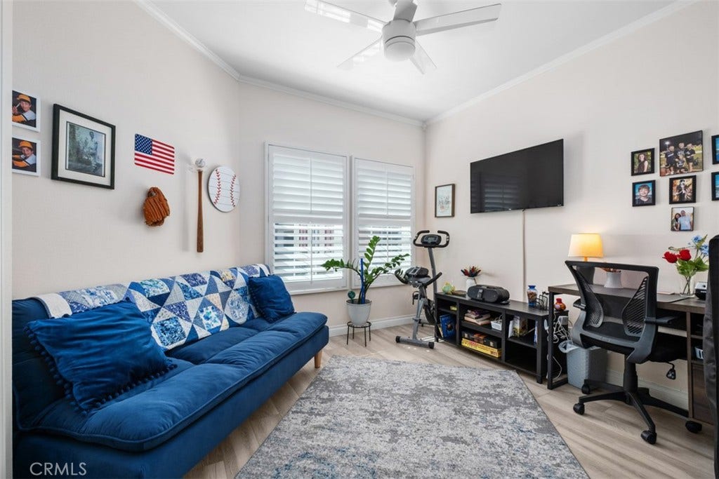 Downstairs bedroom, currently set as an office