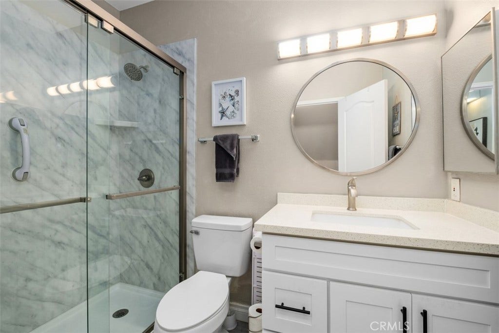 Upstairs bathroom with walk-in shower