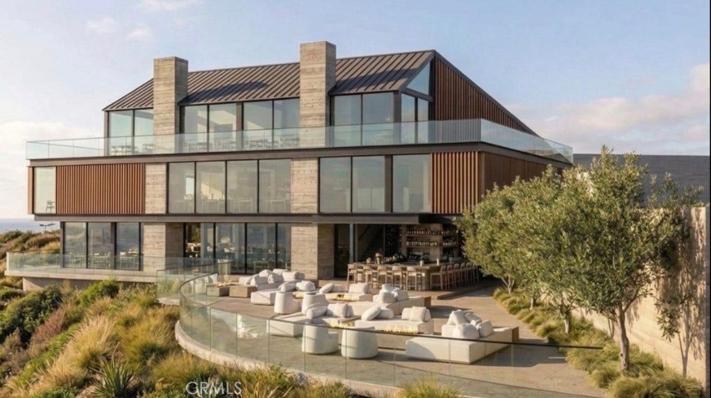 view from back facing pacific ocean rendering