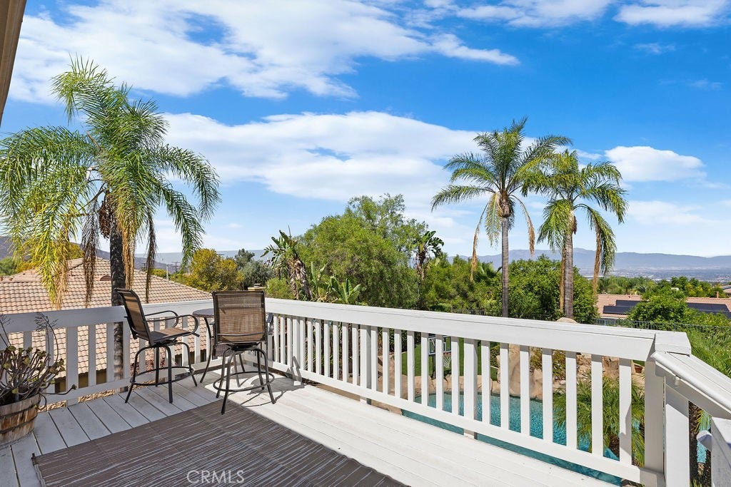 135 Custer Circle, Corona, CA 92881 Private Deck Off Primary Bedroom with Mountain Views