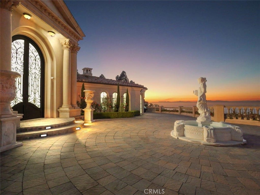 Entry Fountain at Dusk