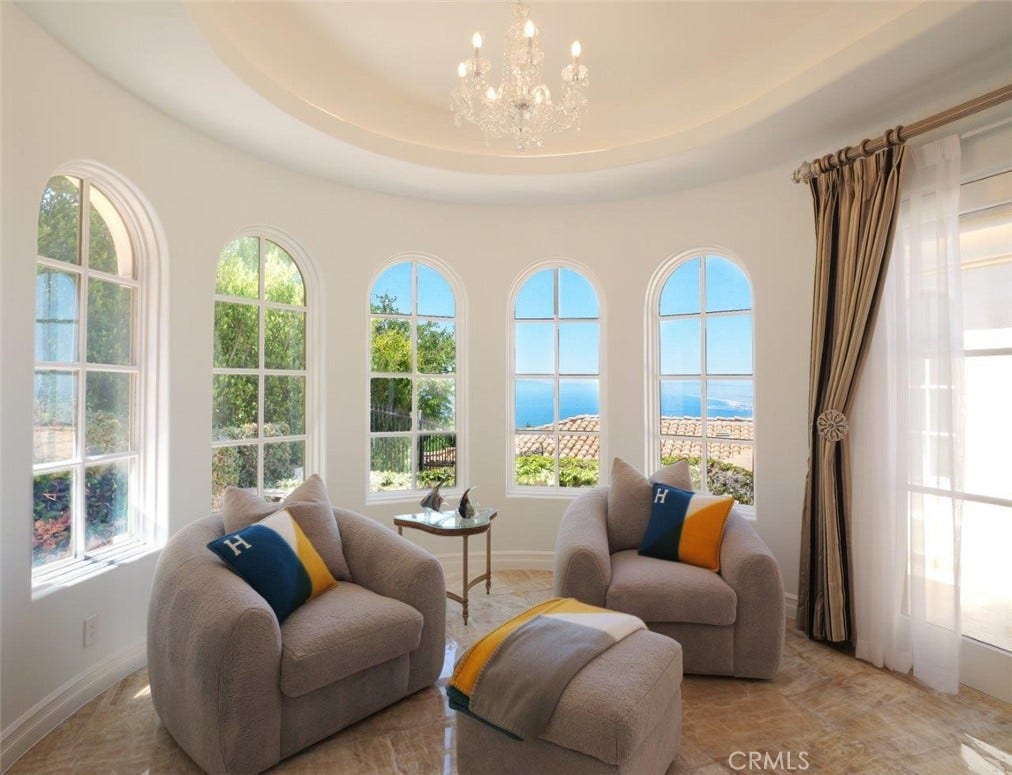 Sitting Area in Primary Bedroom with View