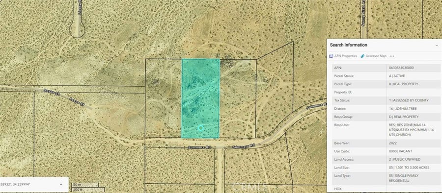 Property photo for 60752 Summers, Landers, CA