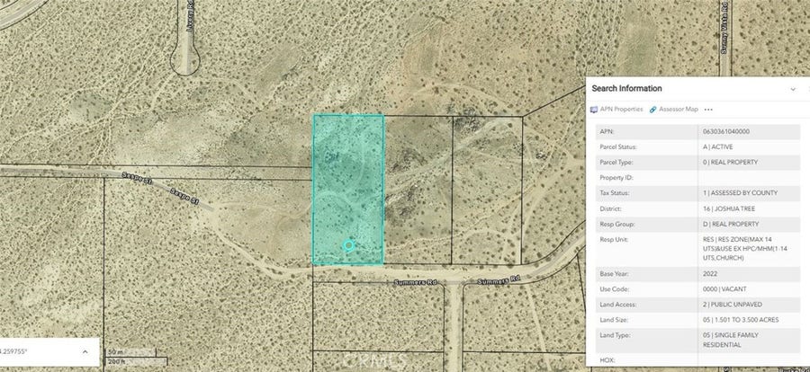 Property photo for 60718 Summers, Landers, CA