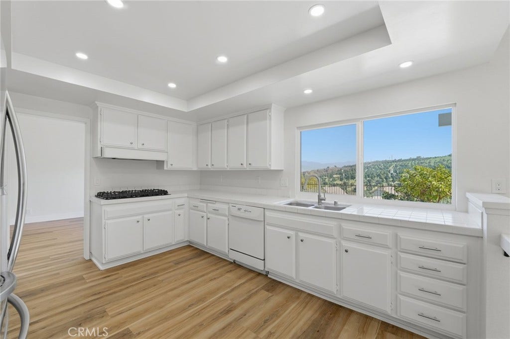 11739 Rancho Verde Drive, Whittier, CA 90601 Kitchen with View of Green Rolling Hills