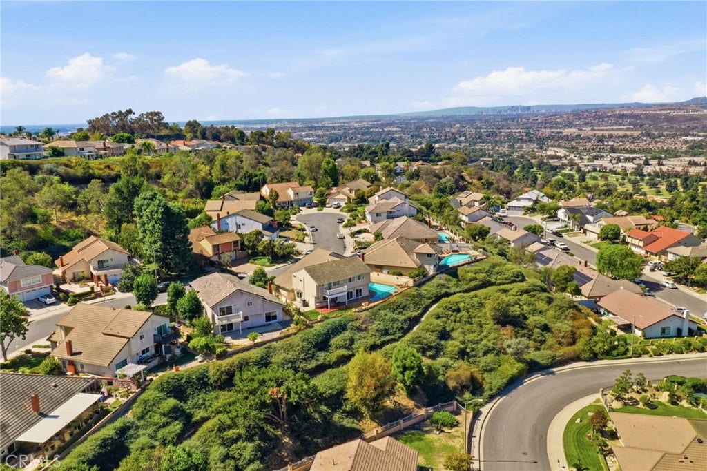 11739 Rancho Verde Drive, Whittier, CA 90601 Drone - SW View at Rear of Property