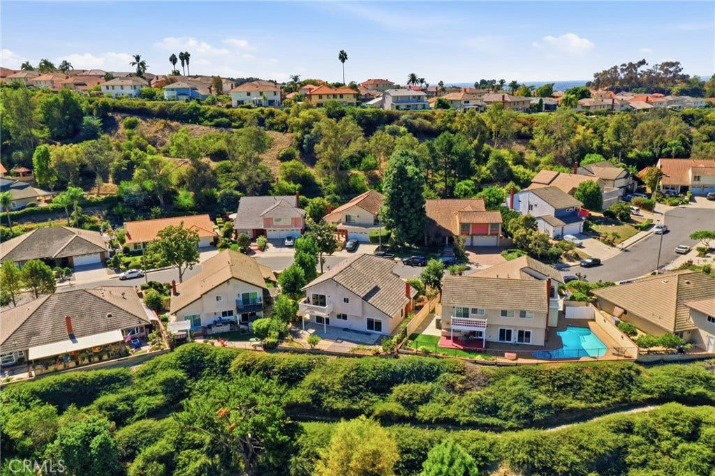 11739 Rancho Verde Drive, Whittier, CA 90601 Drone shot at Rear of Prop - Facing South
