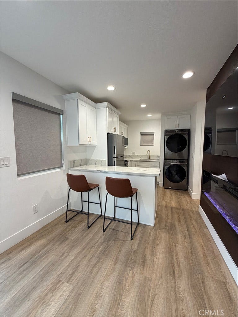 13392 Laramore, Garden Grove, CA 92843 Attached ADU Laramore- Living room with TV & Kitchen