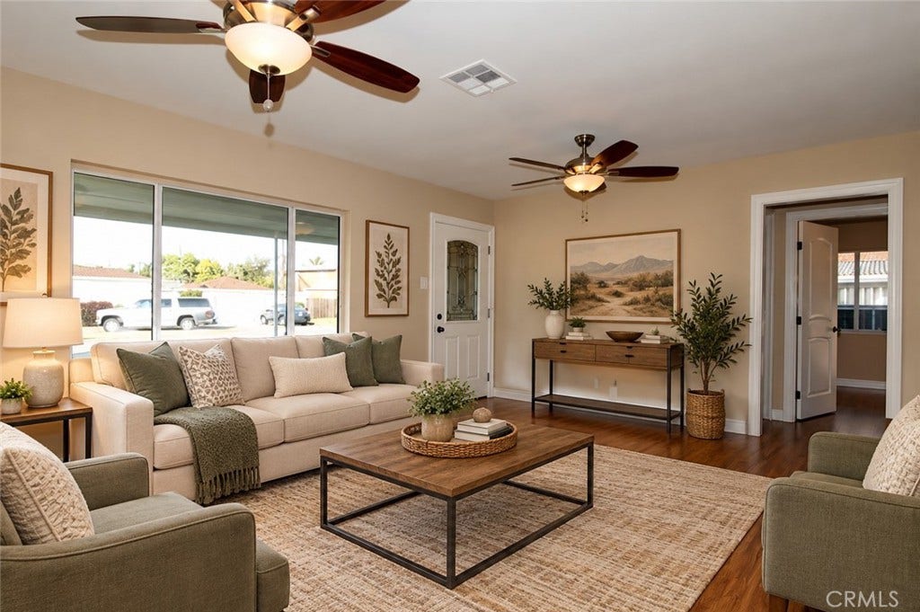 14766 Zastrow, Bellflower, CA 90706 Staged living room