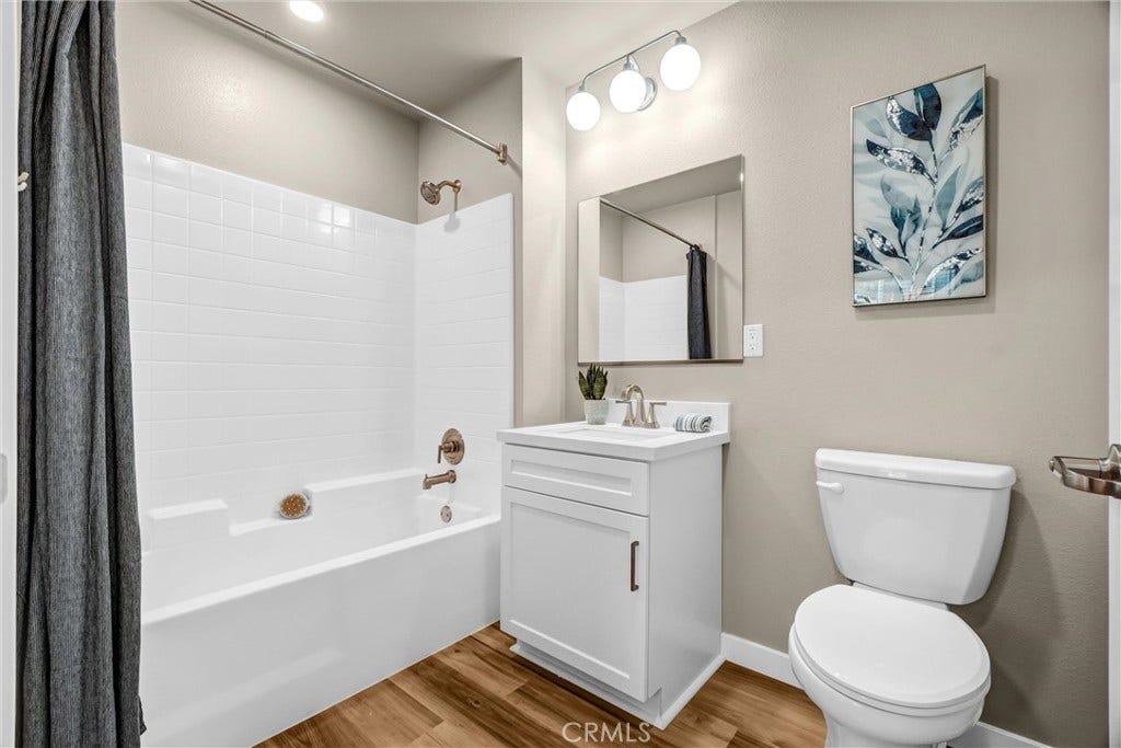 model home- downstairs full bathroom