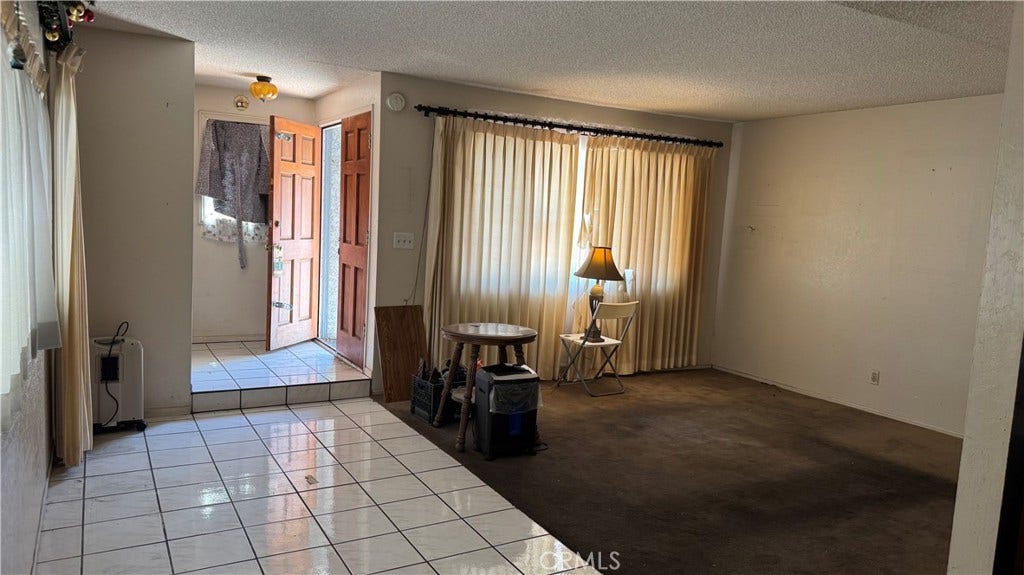 Living room from kitchen/dining area