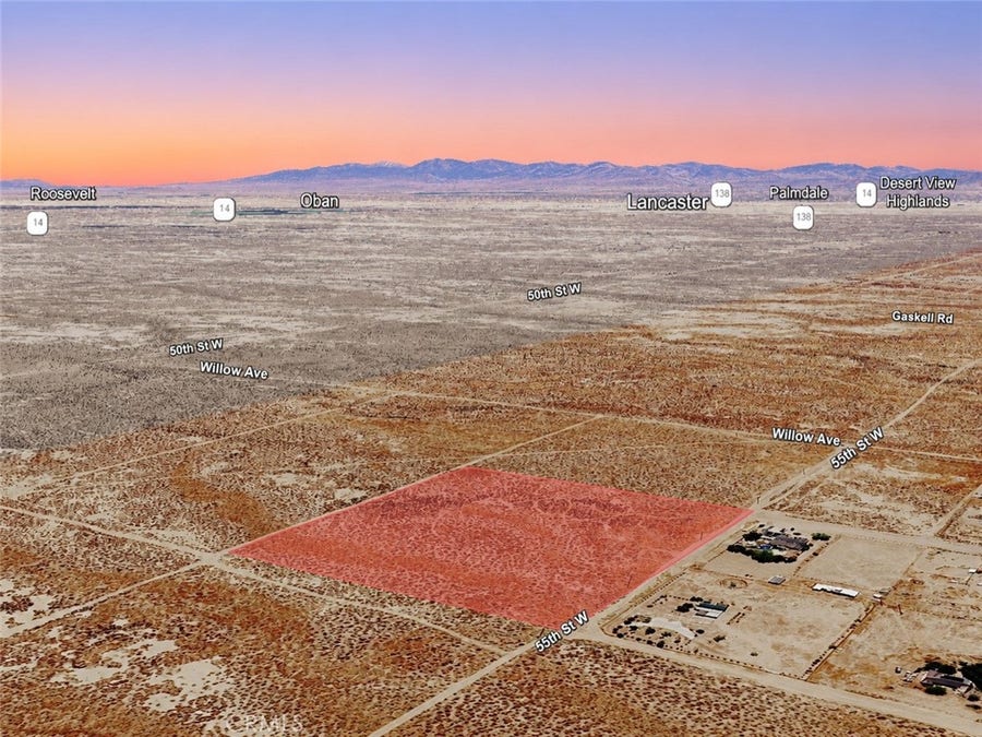 Property photo for 0 55th Street W, Rosamond, CA