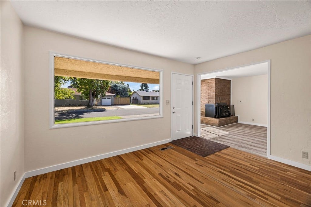 Large picture window in front room