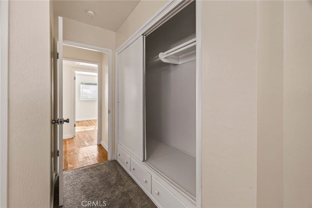 Plenty of primary bedroom closet space