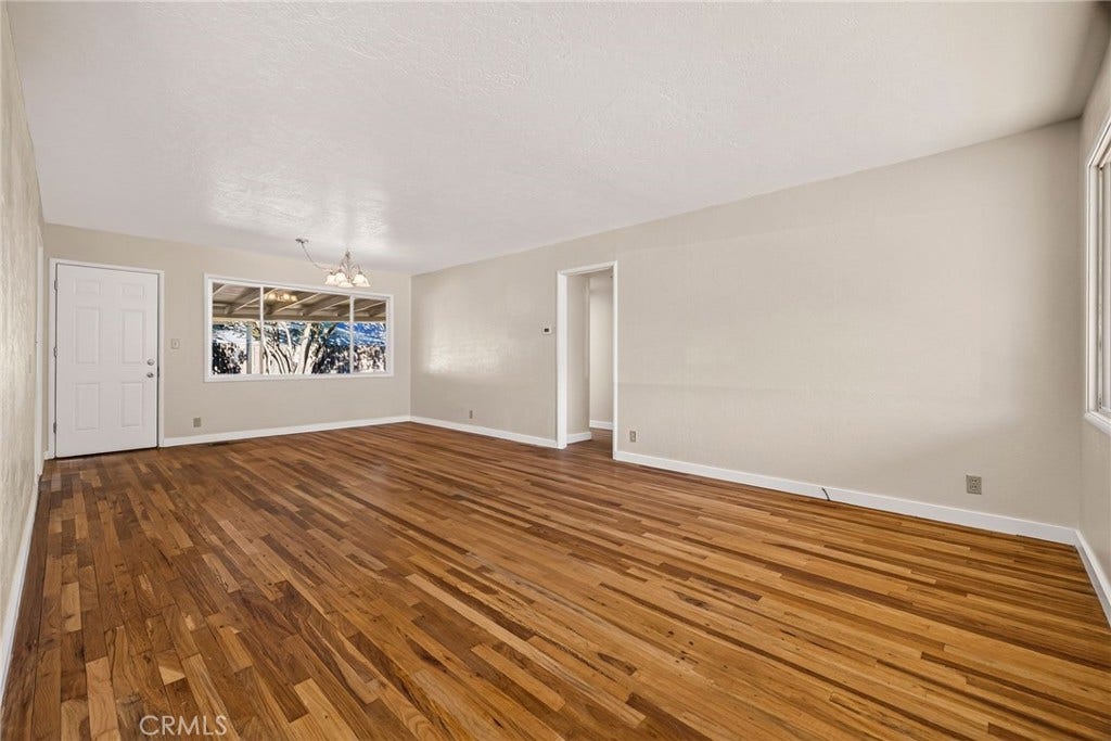Living room with original hardwood floors