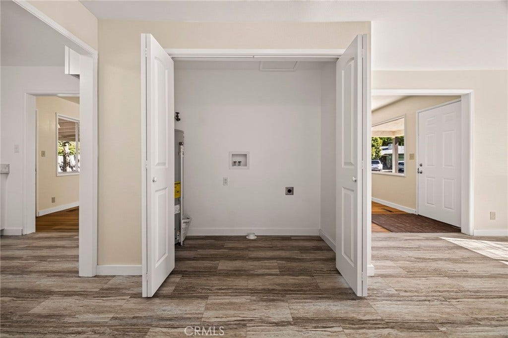 Inside laundry area