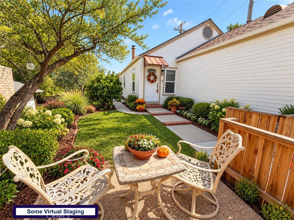 284 Heavenly Valley, Newbury Park, CA 91320 Virtually staged front courtyard - currently has drought landscape