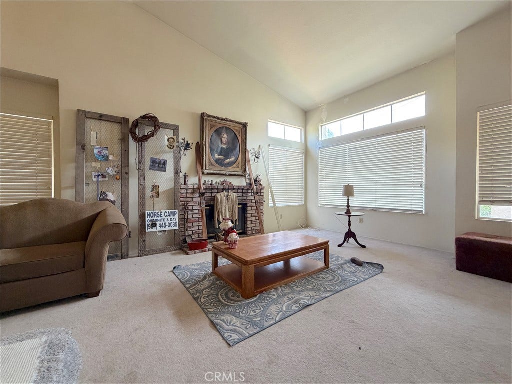 Family room with fireplace