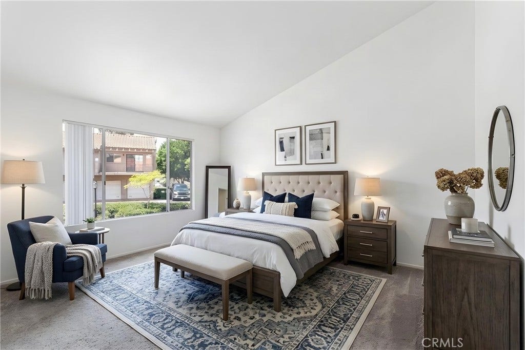 Photo has been digitally staged-Primary bedroom