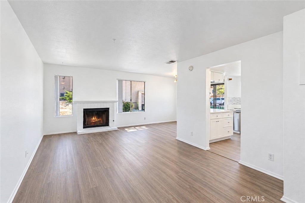 photo has been altered to show fireplace