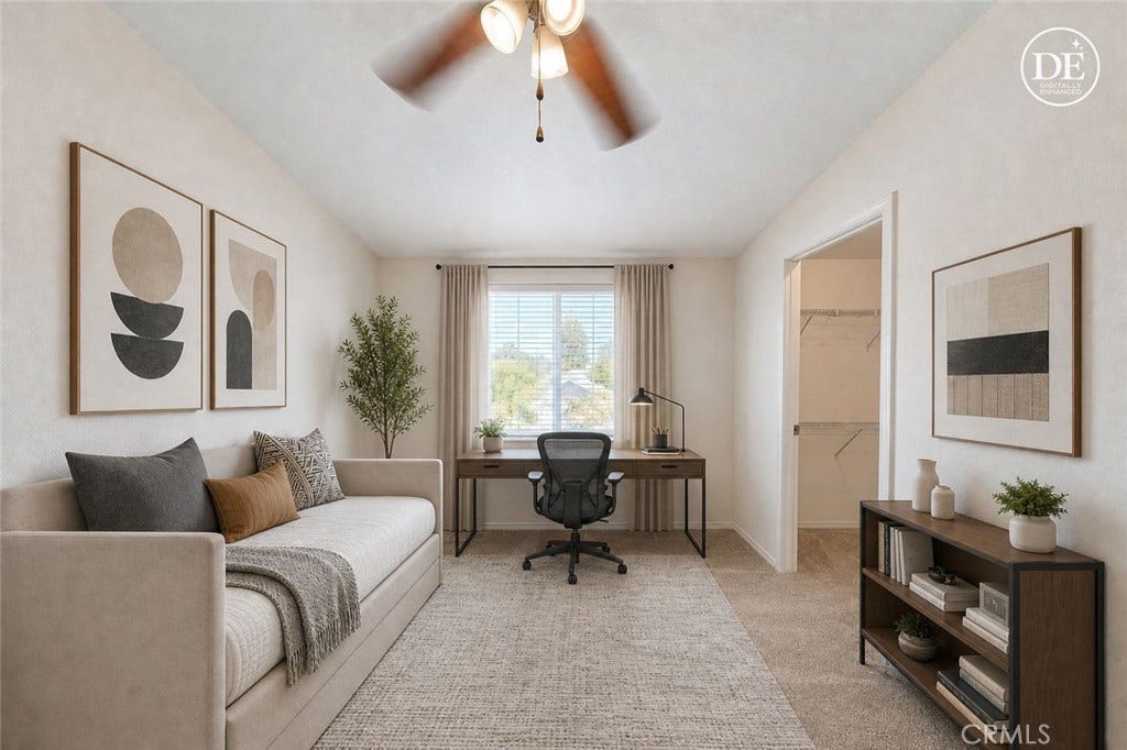 28880 Via Princesa, Murrieta, CA 92563 Guest bedroom #2. This photo has been digitally enhanced.