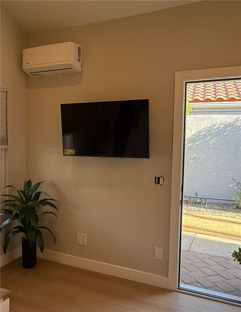 Furnished with a TV and split a/c