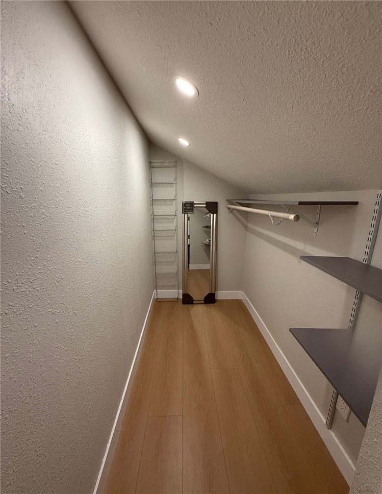 Spacious closet space.