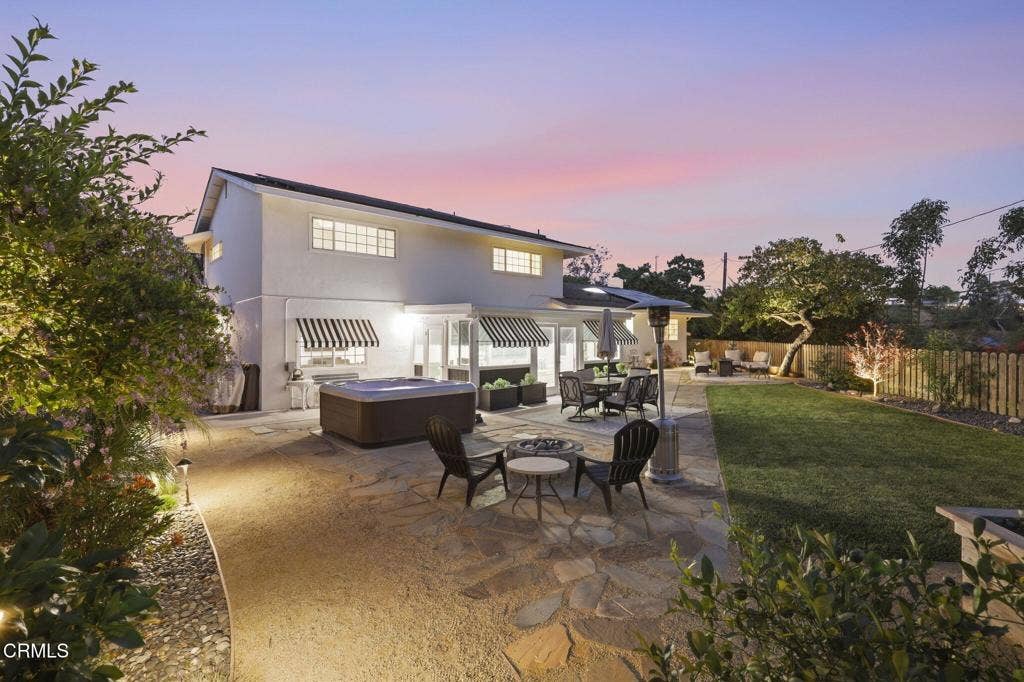 Backyard at sunset