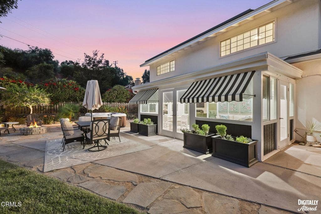 Backyard at sunset