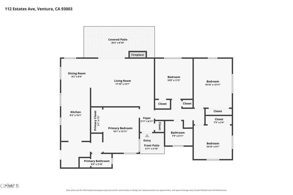 112 Estates Avenue, Ventura, CA 93003 Floorplan 112 Estates