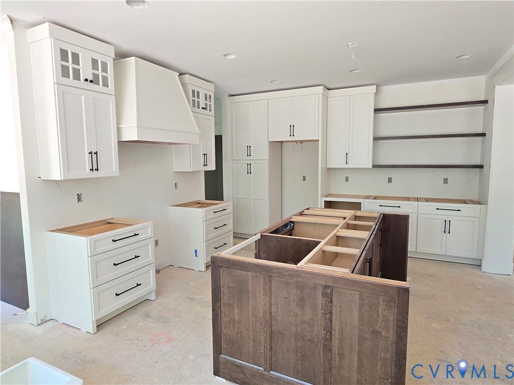 1704 Bridgewater Bluff, Goochland, VA 23102 Kitchen with island and open shelves