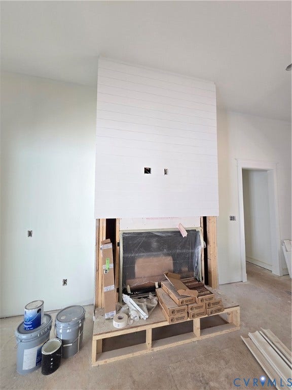 1704 Bridgewater Bluff, Goochland, VA 23102 Stone fireplace with shiplap above