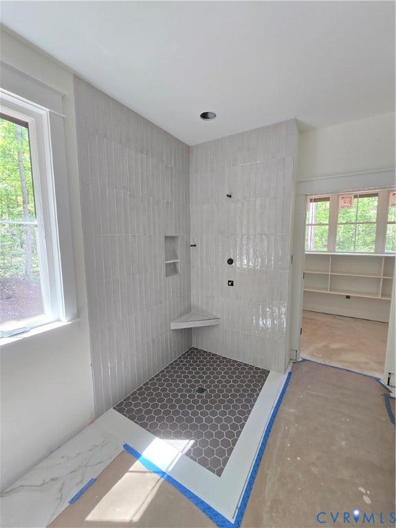 1704 Bridgewater Bluff, Goochland, VA 23102 Zero entry walk in shower. Will have frameless glass enclosure.