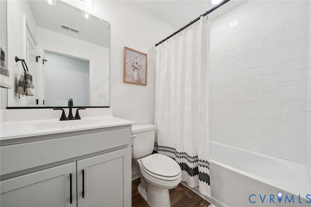 Hall Bath of staged home