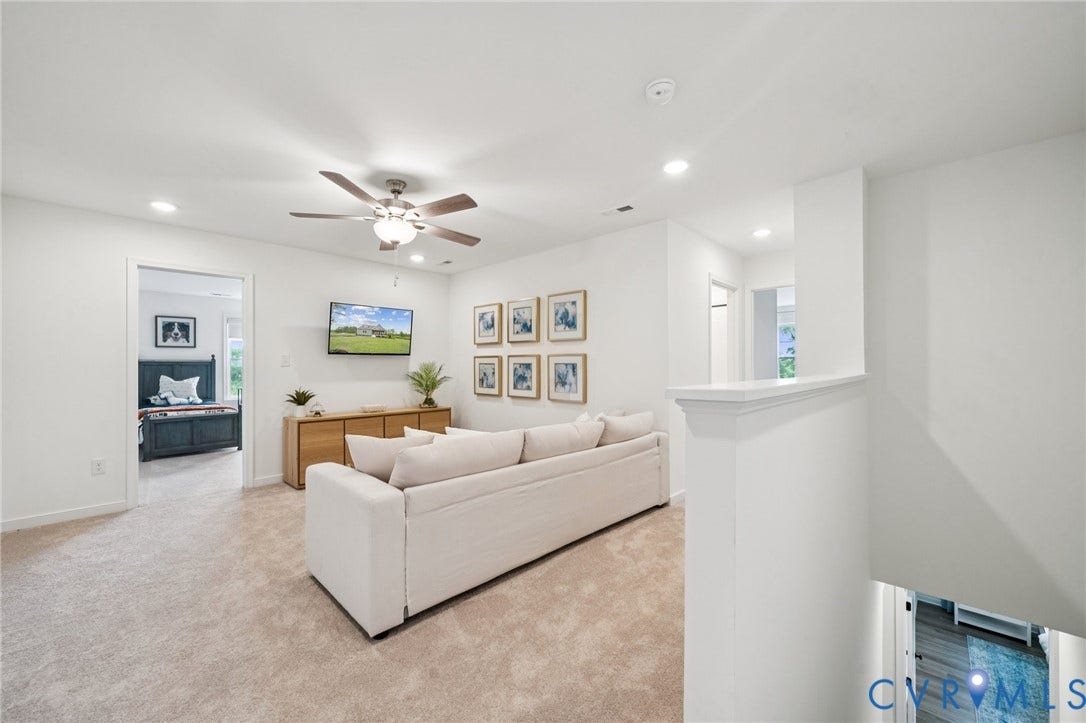 Upstairs loft of staged home.